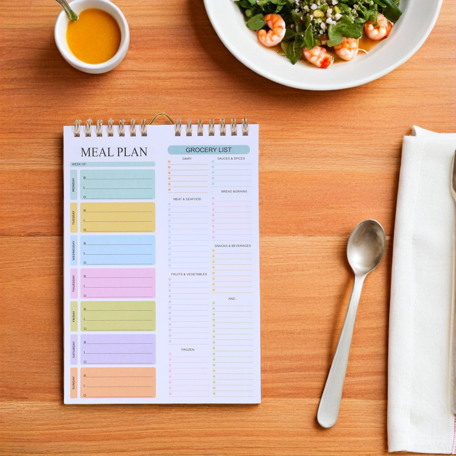 Meal Prep Weekly - 52Sheets Weekly Meal Planner Notebook Spiral