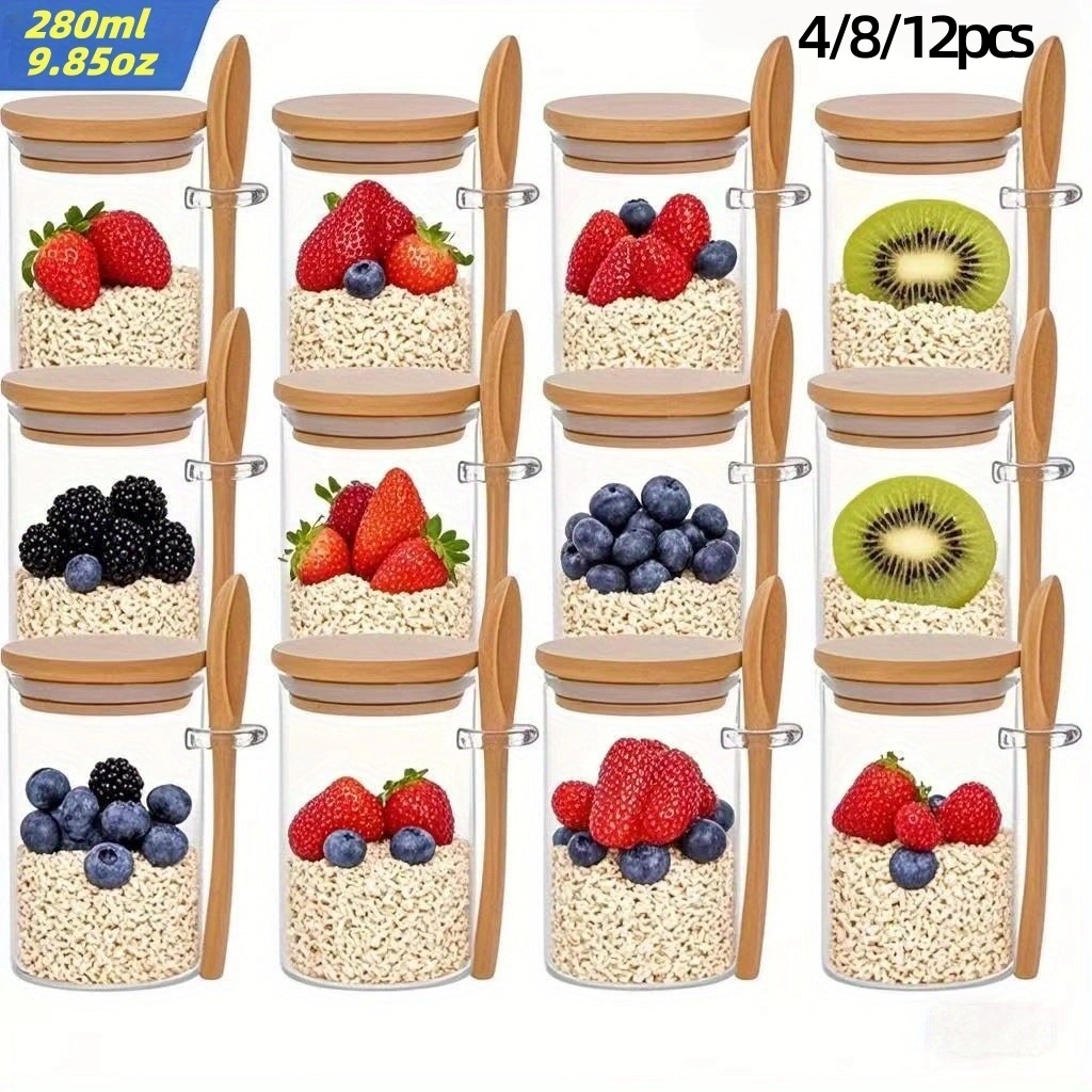 4/8/12Pcs, Oatmeal Breakfast C - đánh giá và giá Meal Prep Yogurt Containers