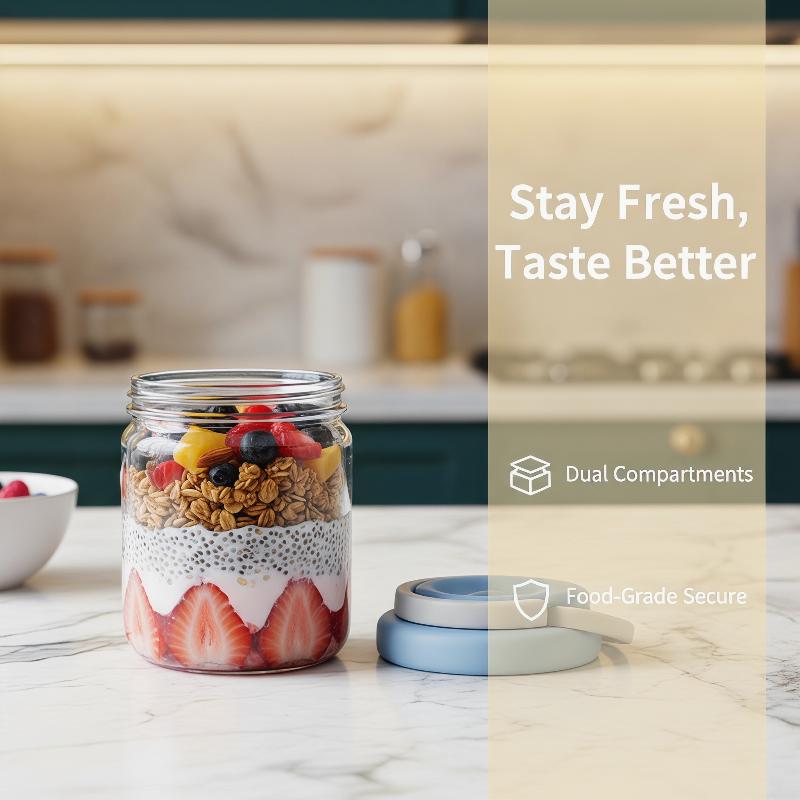 [E] Breakfast Cup Portable Oat - đánh giá và giá Meal Prep Yogurt Containers