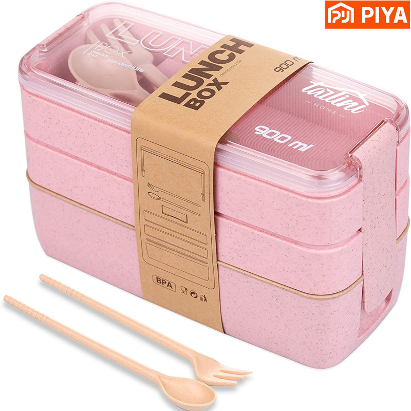 3-In-1 Compartment Wheat Straw - đánh giá và giá Meal Prep Lunch Boxes