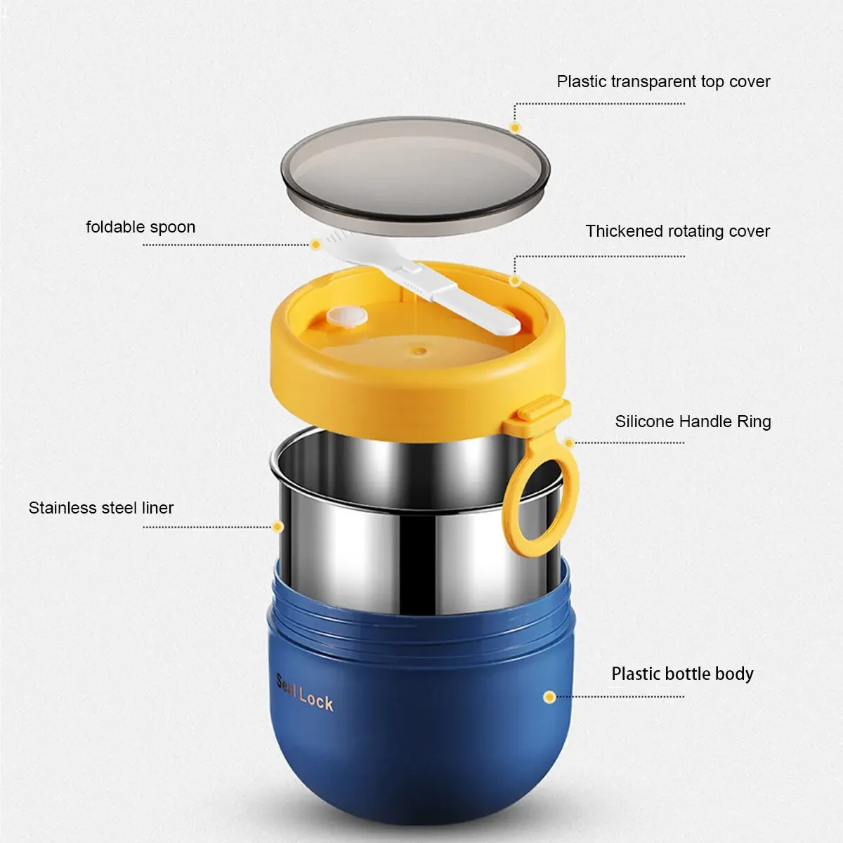 600ml/800ml  Breakfast Cups wi - đánh giá và giá Meal Prep Yogurt Containers
