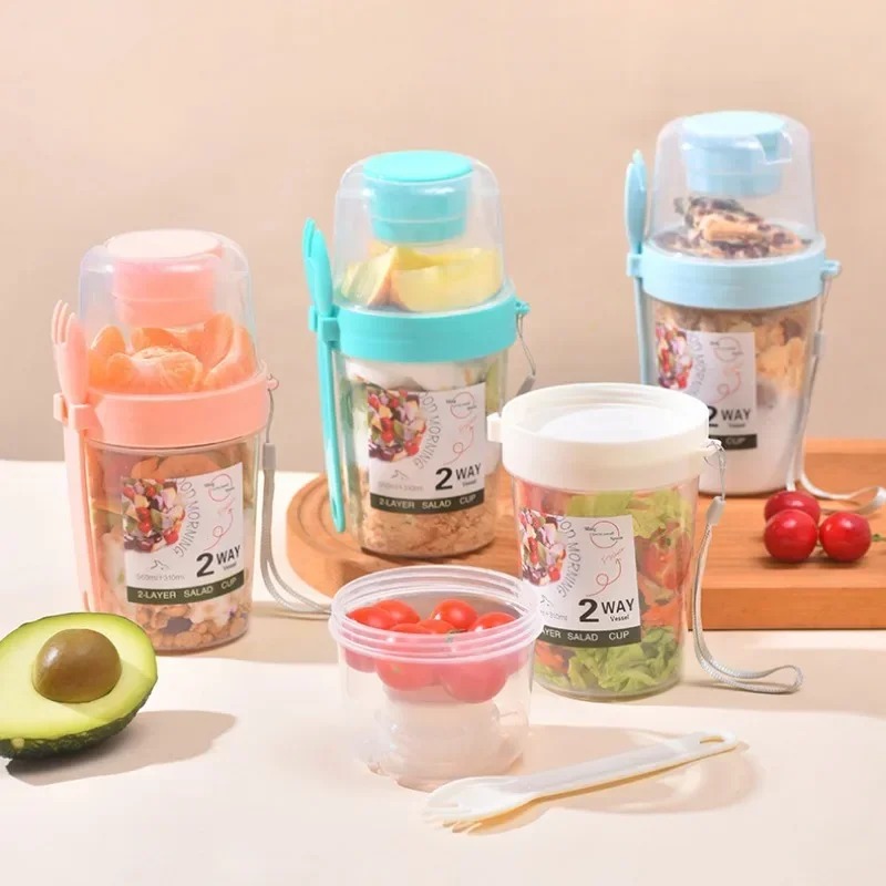 Portable Salad Cup Double Oatm - đánh giá và giá Meal Prep Yogurt Containers