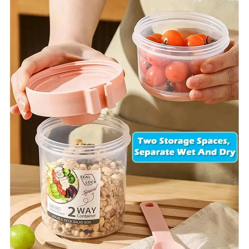 Portable Salad Cup Double Oatm - đánh giá và giá Meal Prep Yogurt Containers