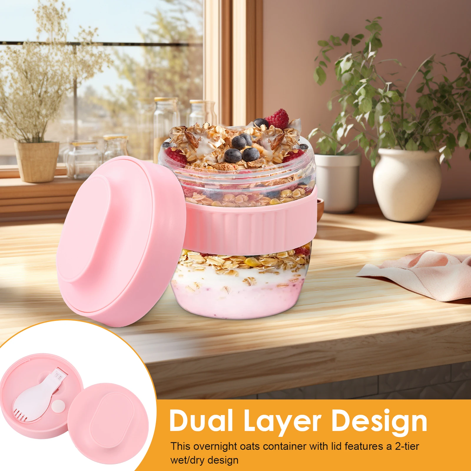 Double Layer Overnight Oats Co - đánh giá và giá Meal Prep Yogurt Containers