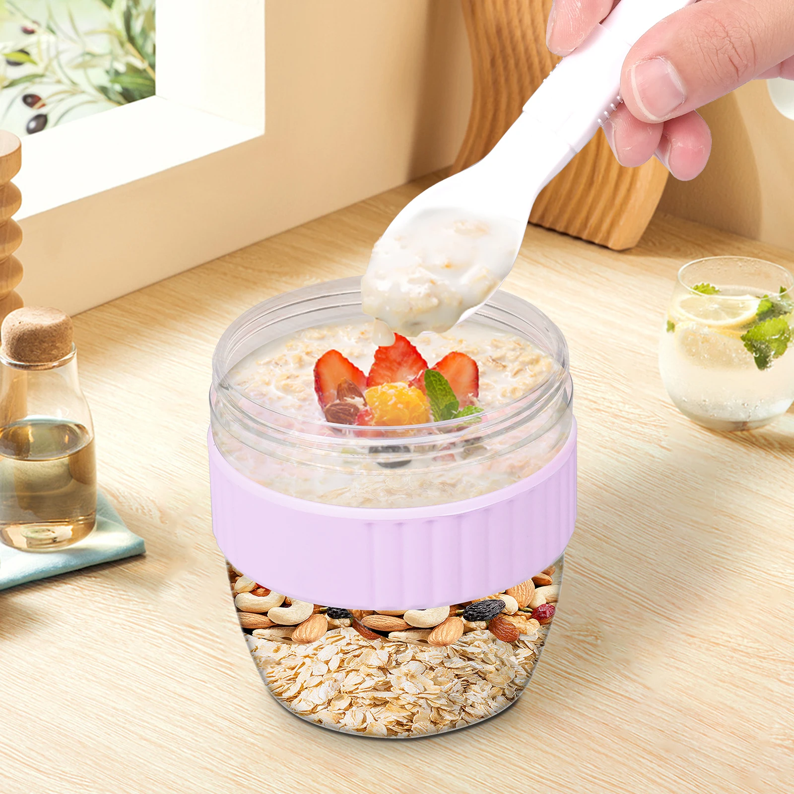 Double Layer Overnight Oats Co - đánh giá và giá Meal Prep Yogurt Containers