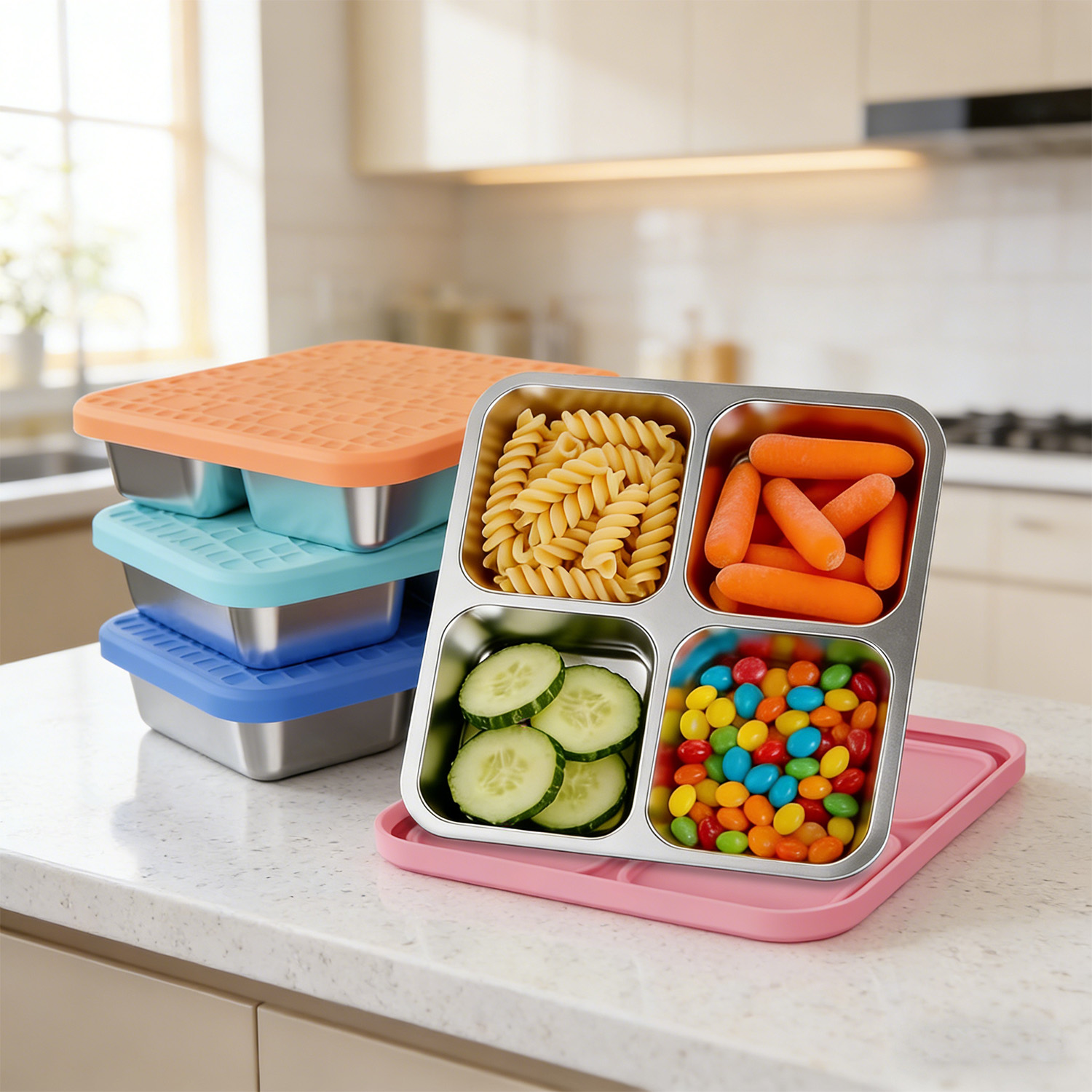 304 Stainless Steel Divided Lu - đánh giá và giá Meal Prep Lunch Boxes