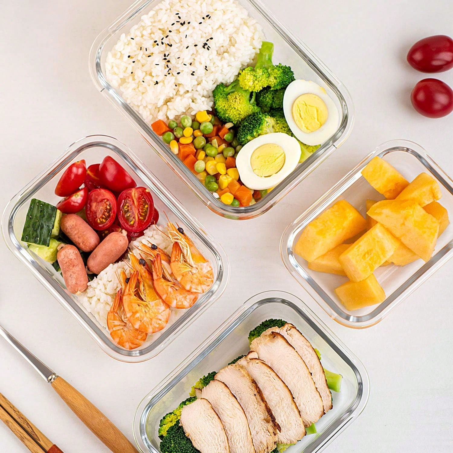 10 Pack Glass Meal Prep Contai - đánh giá và giá Meal Prep Lunch Boxes